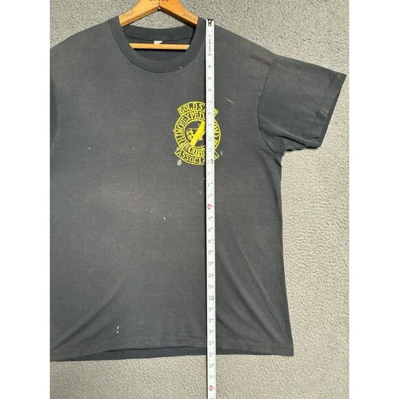 Vintage 80s Rhino Nature Fade T-Shirt Men’s XL Faded Black Distressed Burnout - Picture 10 of 11